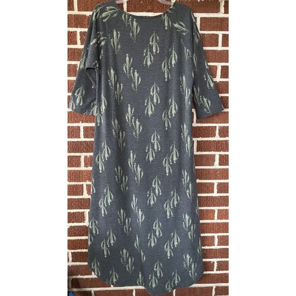 Turquoise Haven High Lo Cactus Print Knit Top 3/4 Sleeves Chest 23” - Picture 2 of 2